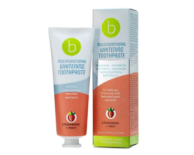 Pasta de dinti pentru albire, multifunctionala, Capsuni + Menta, 755ml, Beconfident