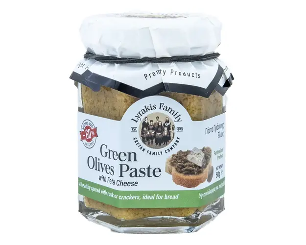 Pasta de masline verzi cu Feta, fara gluten, 170 g, Lyrakis