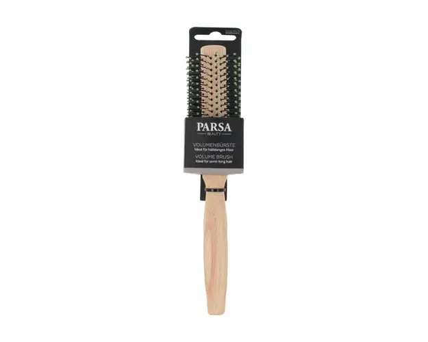 Perie de par rotunda din lemn si cauciuc, 19 mm, 1 bucata, Parsa