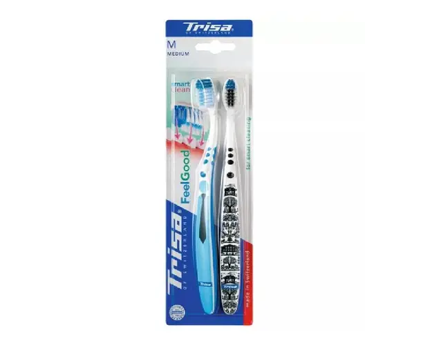 Periute de dinti Feel Good Smart Clean Duo Medium, Trisa