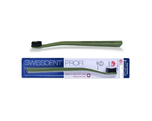 Periuta de dinti Colours Classic, verde cu negru, 1 bucata, Swissdent