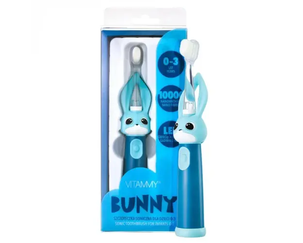 Periuta de dinti electrica Vitammy Bunny, pentru copii 0-3 ani, roz/ albastru - Roz