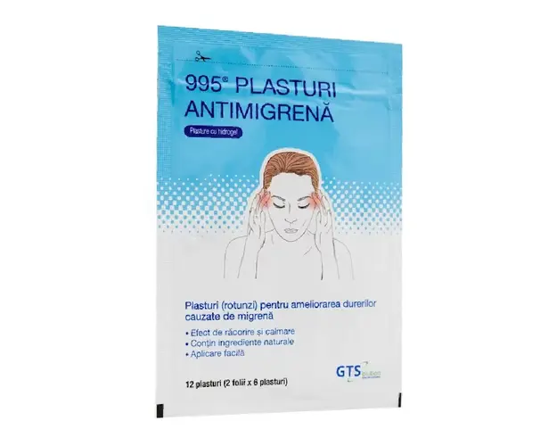 Plasturi antimigrena, 12 plasturi, Wooshin Labottach