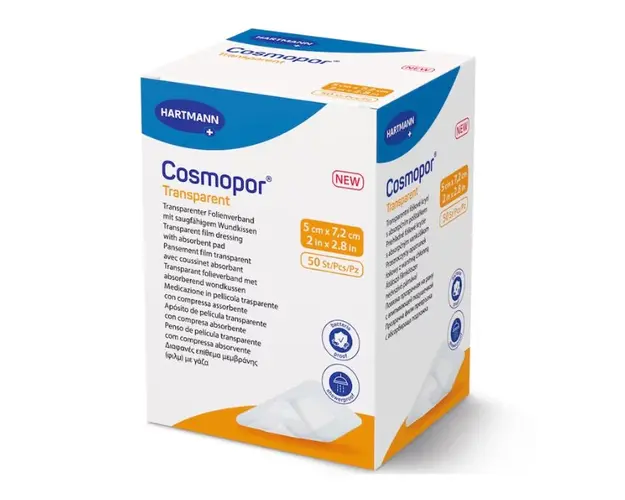 Plasturi sterili Cosmopor Transparent 5*7.2cm, 50 bucati, Hartmann