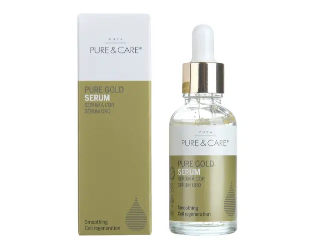 Ser anti-aging cu aur 24K, acid hialuronic si beta-glucan, 30ml, Puca 