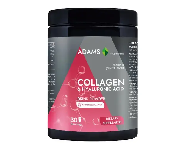 Collagen & Acid Hialuronic Raspberry, 600g, Adams