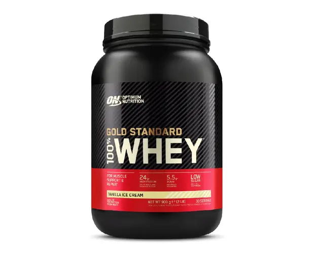 Proteine din zer, pudra proteica, ON 100% Whey Gold Standard, vanilie, 908g, Optimum Nutrition