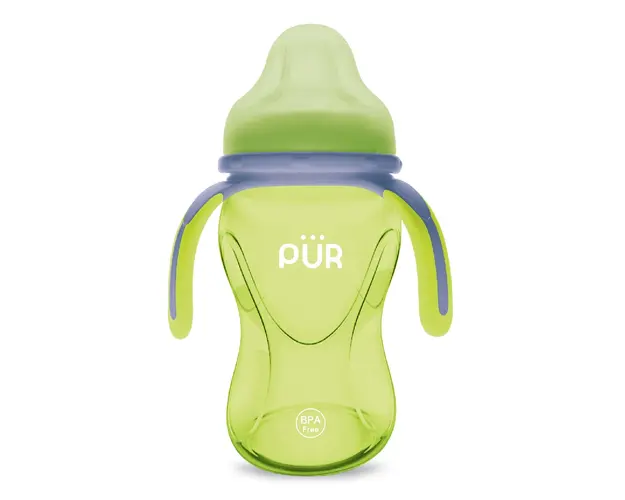 Cana cu prindere multipla, +6luni, verde, 250ml, PUR 