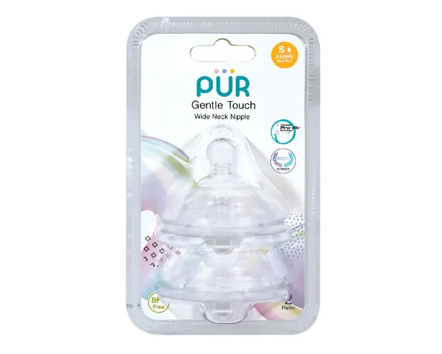 Set 2 tetine silicon Gentle Touch, marime S, 0-3 luni, PUR 