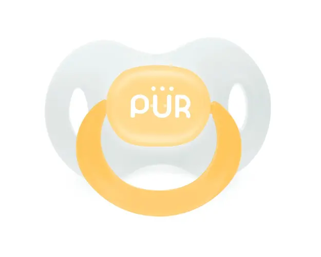 Suzeta ortodontica din silicon, 0-3 luni, galben, PUR 