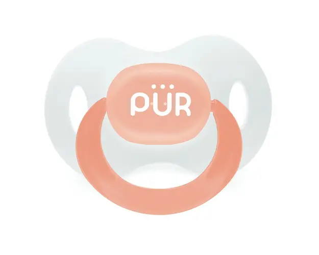 Suzeta ortodontica din silicon, +3 luni, piersica, PUR 