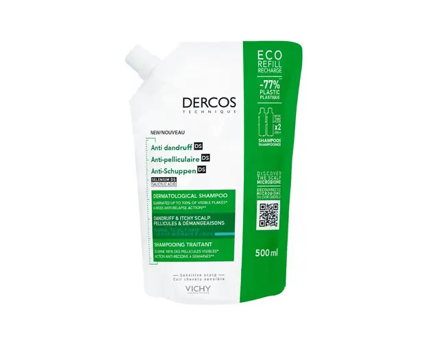 Sampon pentru par normal-gras Dercos, 500 ml, Vichy