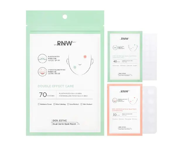 Plasturi dublii pentru acnee Dual Derm Spot, 70 bucati, RNW