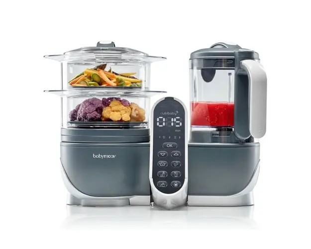 Robot multifunctional 5 in 1 Nutribaby, Gri, 1 bucata, Babymoov