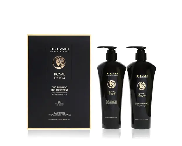 Set Royal Detox Duo Sampon si Masca, 600 ml, T-LAB