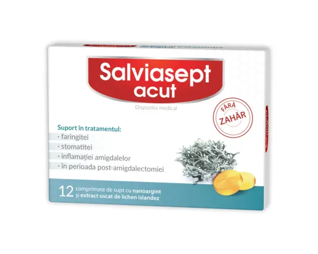 Salviasept Acut fara zahar, 12 comprimate
