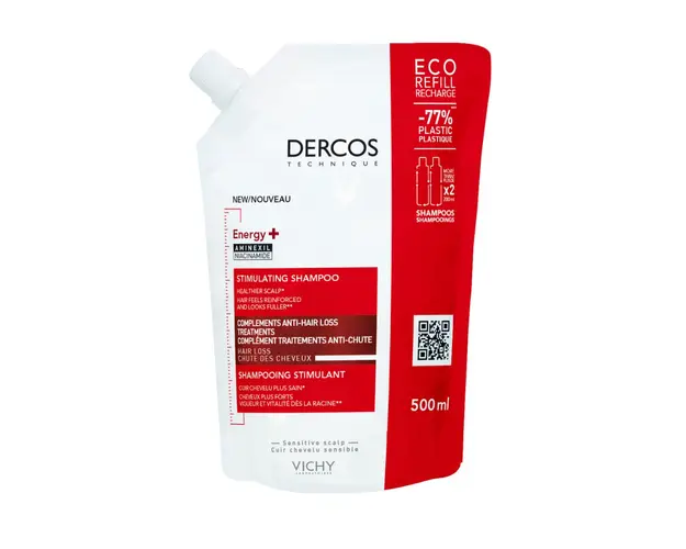 Sampon energizant impotriva caderii parului Rezerva Eco Dercos Energy+, 500 ml, Vichy