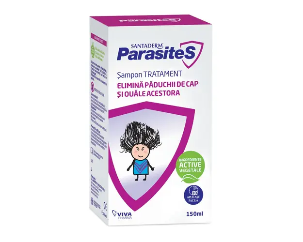Santaderm Parasites sampon tratament paduchi, 50 ml