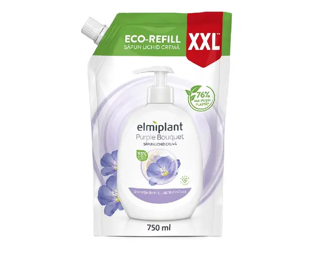 Sapun lichid crema Seminte de in & Lapte din Orez, 750 ml, Elmiplant