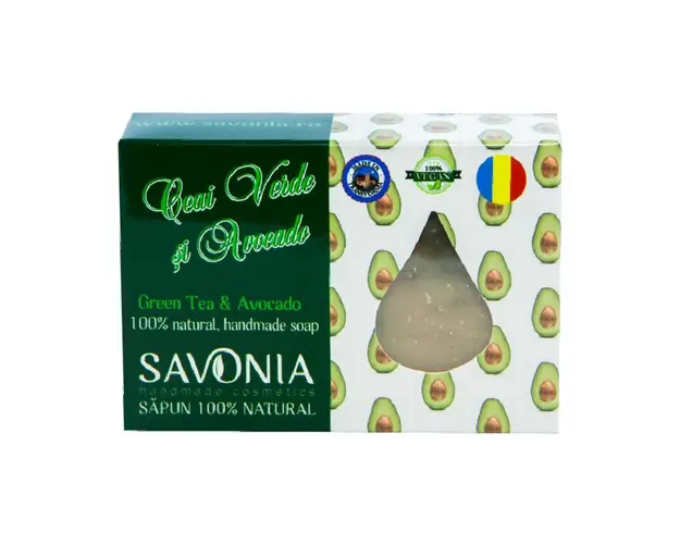 Sapun Natural Ceai Verde si Avocado, 90g, Savonia