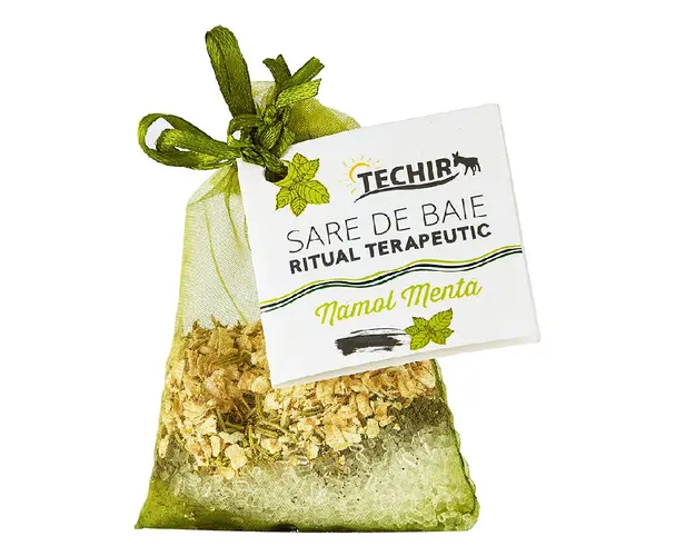 Sare de baie ritual reconfortant cu menta si namol, 63 g, Techir