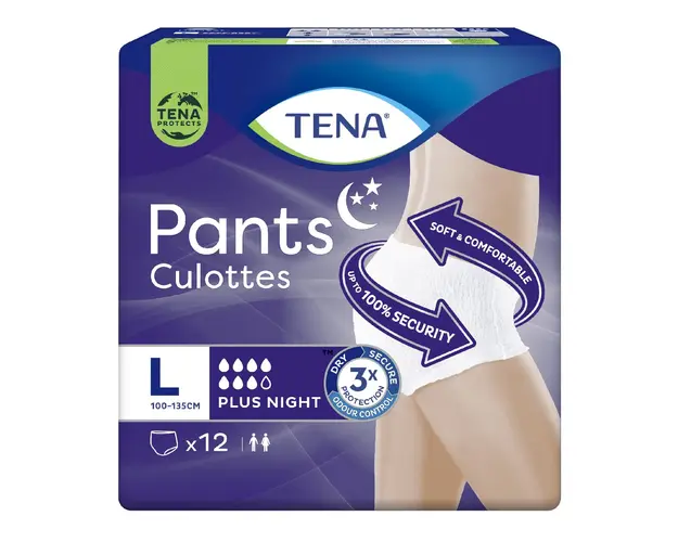 Scutece pentru adulti tip chilot Pants Plus Night, Large, 12 bucati, Tena
