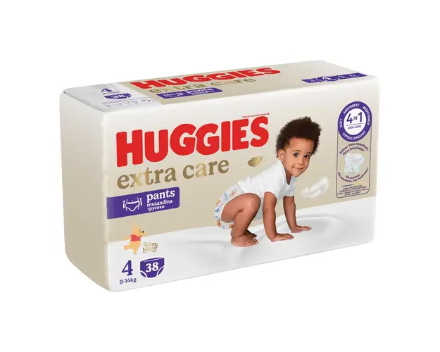 Scutece chilotel Extra Care Pants, Nr.4, 9-14 kg, 38 bucati, Huggies 