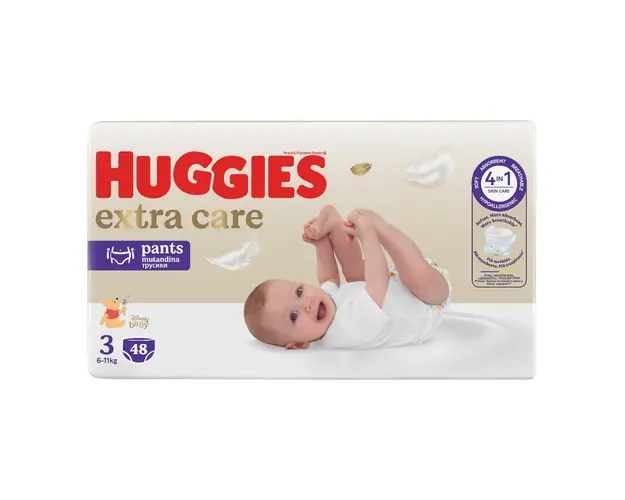Scutece Extra Care Pants, Nr.3, 6-11kg, 48 bucati, Huggies 
