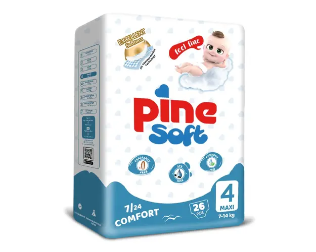 Scutece maxi Soft, 7-14 kg, 26 bucati, PINE 