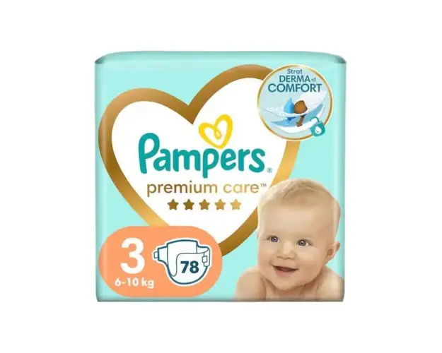 Scutece Premium Care, Marimea 3, 6-10 kg, 78 bucati, Pampers