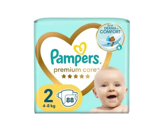 Scutece Premium Care, Marimea 2, 4-8 kg, 88 bucati, Pampers