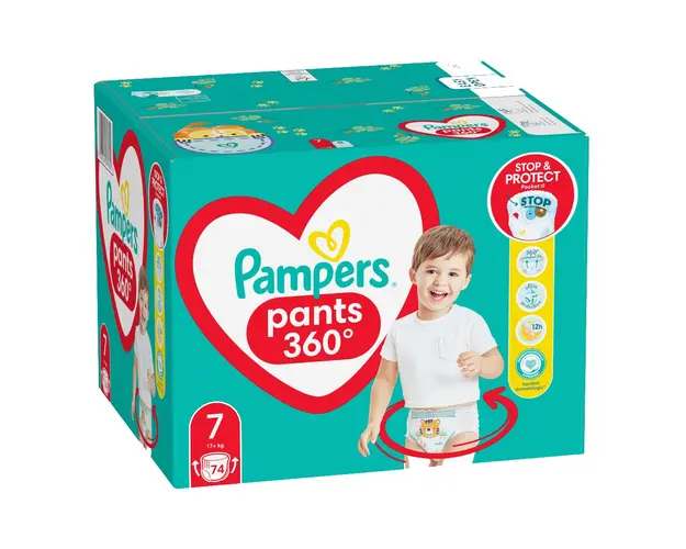 Scutece Pants, Nr. 7, +17 kg, 74 bucati, Pampers