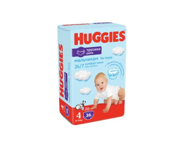 Scutece Pants Boy Nr. 4, 9-14 kg, 36 bucati, Huggies