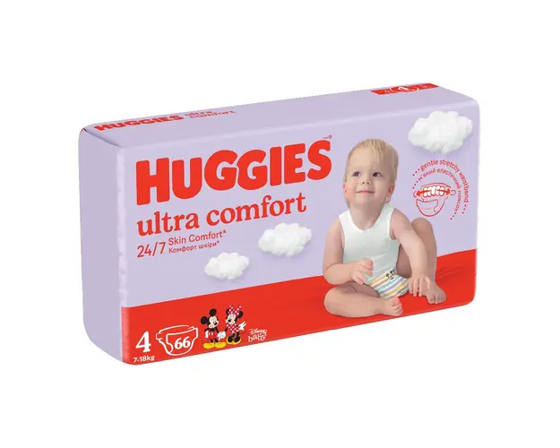 Scutece Ultra Comfort Nr.4, 7-18 kg, 66 bucati, Huggies