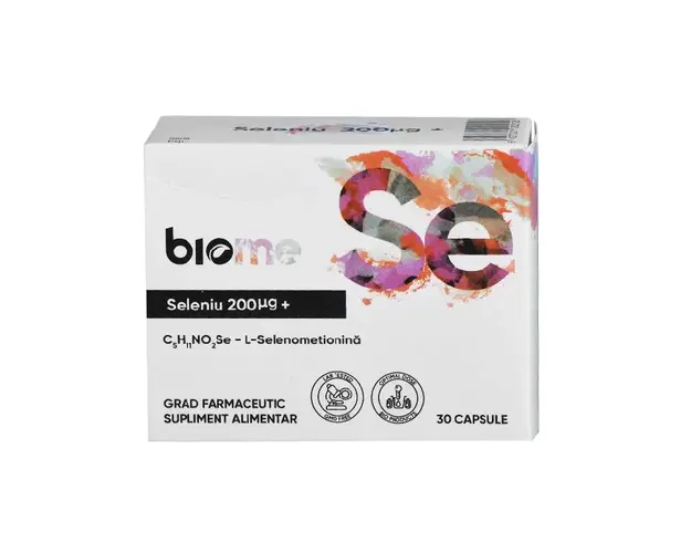 Seleniu (l-selenometionina) 200μg+, 30 capsule, Biome