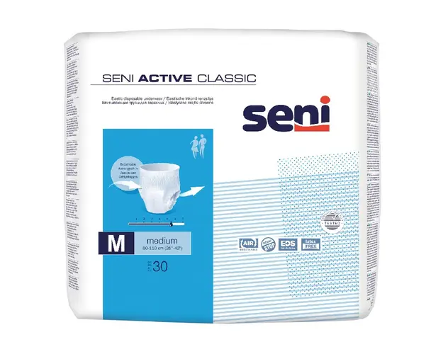 Chilot elastic absorbant Active Classic, Medium, 30 bucati, Seni