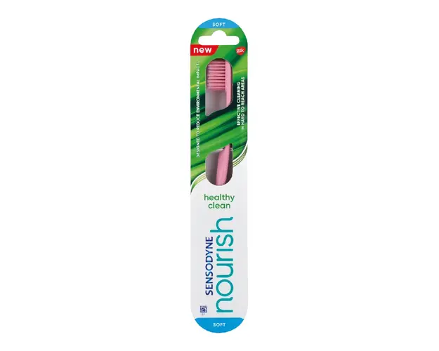 Periuta de dinti Nourish Healthy Clean Soft, roz, Sensodyne 