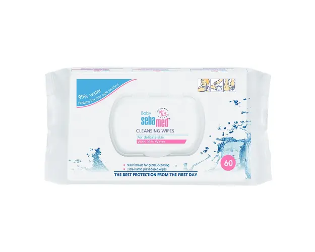 Servetele umede cu 99% apa pentru copii, 60 bucati, Sebamed
