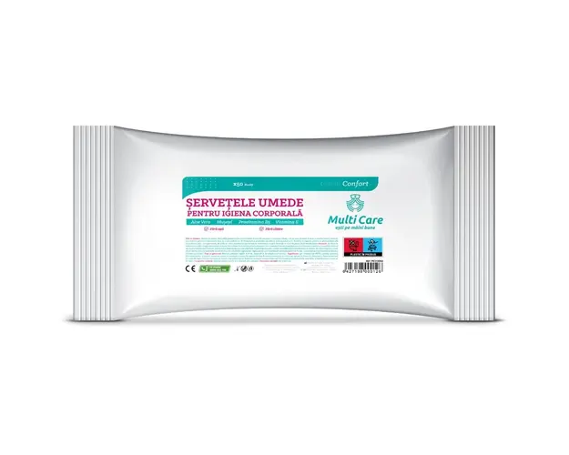 Servetele Umede Igiena Corporala, Multi Care Confort, 50 bucati