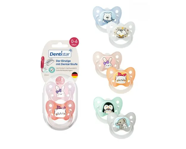 Set 2 suzete cu inel din silicon, cutie sterilizare, 0-6 luni, 1 set, Dentistar