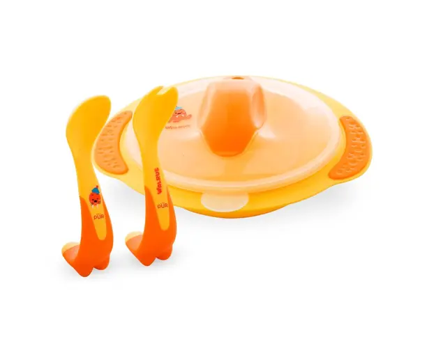 Set boluri in forma de morsa cu tacamuri, galben, PUR