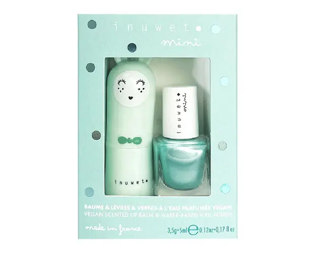 Set copii Balsam de buze & oja cu parfum de mere, Inuwet