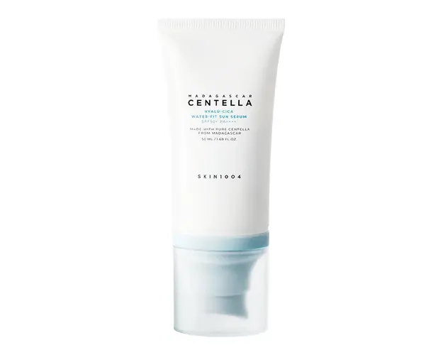 Crema de fata cu protectie solara SPF50+, PA++++ Water Fit Sun Serum Hyalu Cica Madagascar Centella, 50 ml, Skin1004