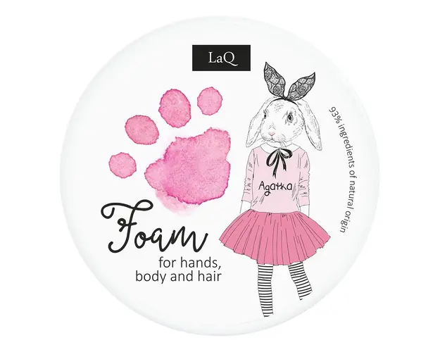 Spuma de curatare naturala roz pentru copii, 20g, LaQ