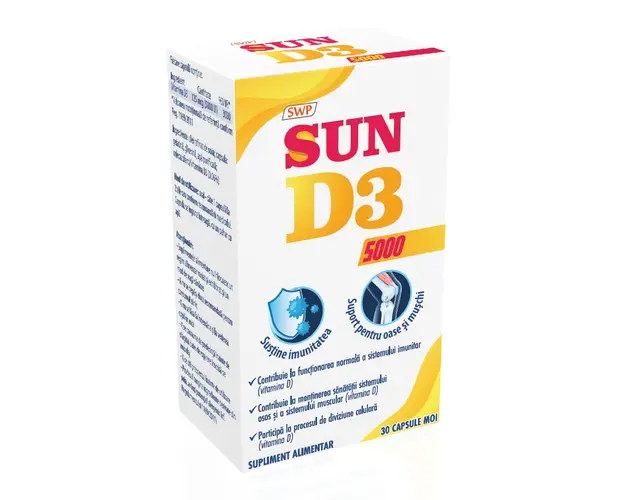 Sun D3, 5000 UI, 30 capsule, Sun Wave Pharma