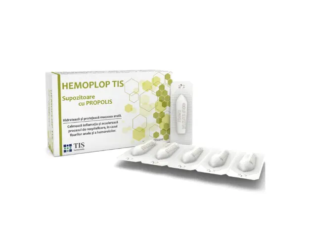 Supozitoare cu propolis Hemoplop Tis, 10 bucati, Tis Farmaceutic