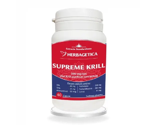 Supreme krill omega 3 forte, 60 capsule, Herbagetica