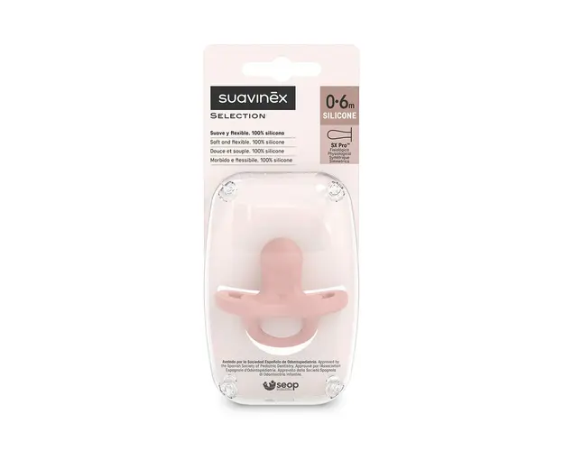 Suzeta anatomica din silicon SX Pro Colour Essence, 0-6 luni, nude, 1 bucata, Suavinex