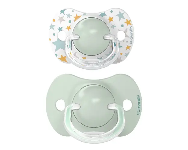 Suzeta fiziologica din silicon Dreams, 6-18 luni, verde, 2 bucati, Suavinex