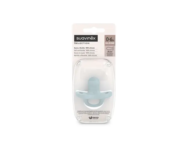 Suzeta fiziologica SX Pro Colour Essence, 0-6 luni, Albastru, 1 bucata, Suavinex